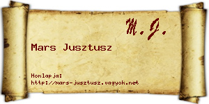 Mars Jusztusz névjegykártya
